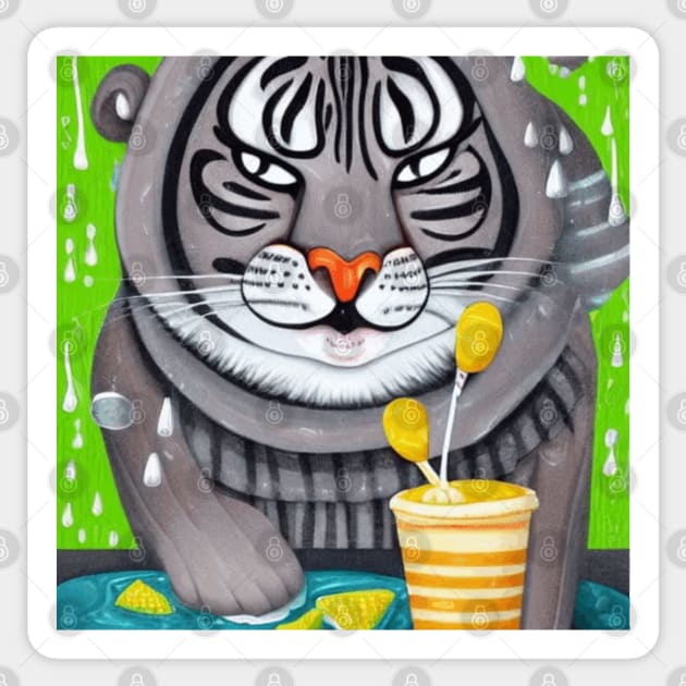 happy tiger love ice cream Sticker by jaml-12